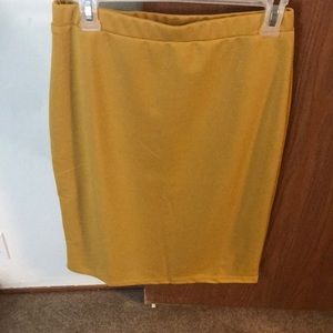 Jade Mackenzie mustard midi skirt